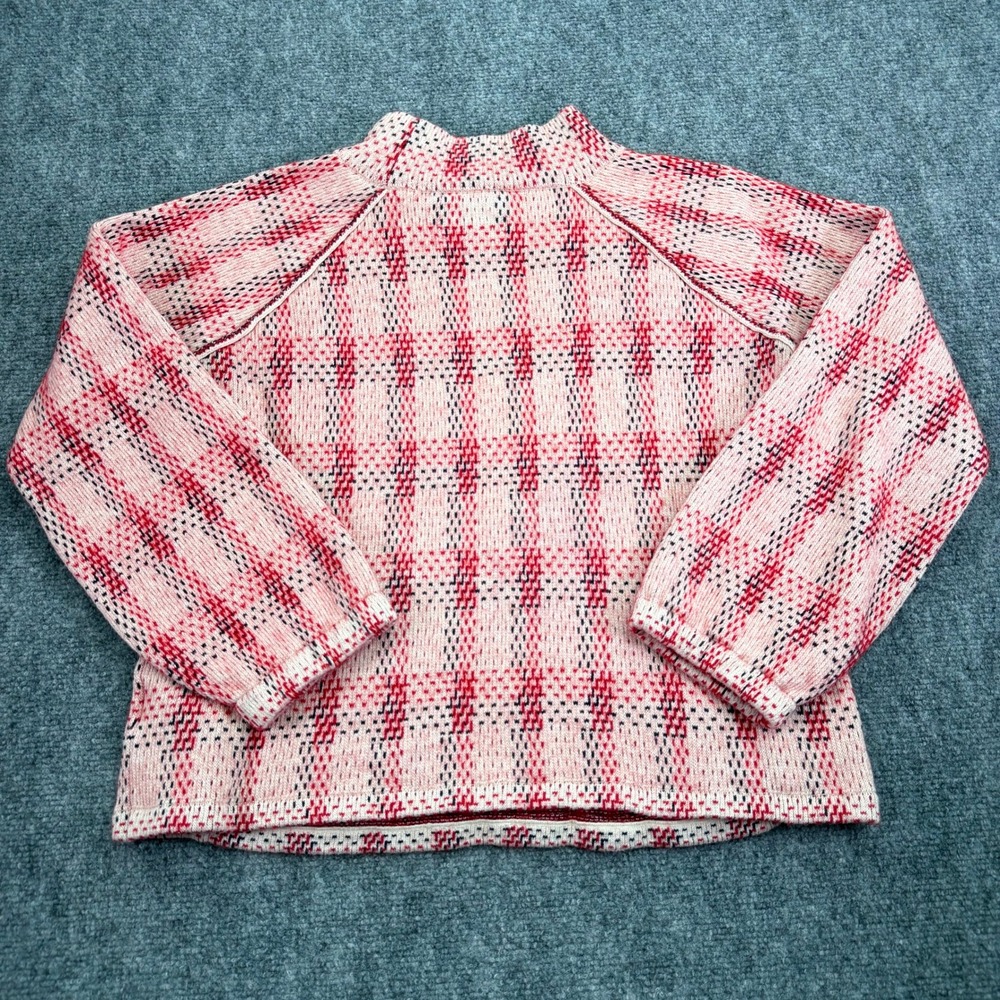 Anthropologie Field Flower Sweater Womens Small Plaid Knit Mock Neck Pullover - Picture 13 of 14